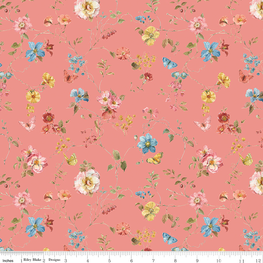 Countryside | Floral Coral by Lisa Audit for Riley Blake | C14533-CORAL