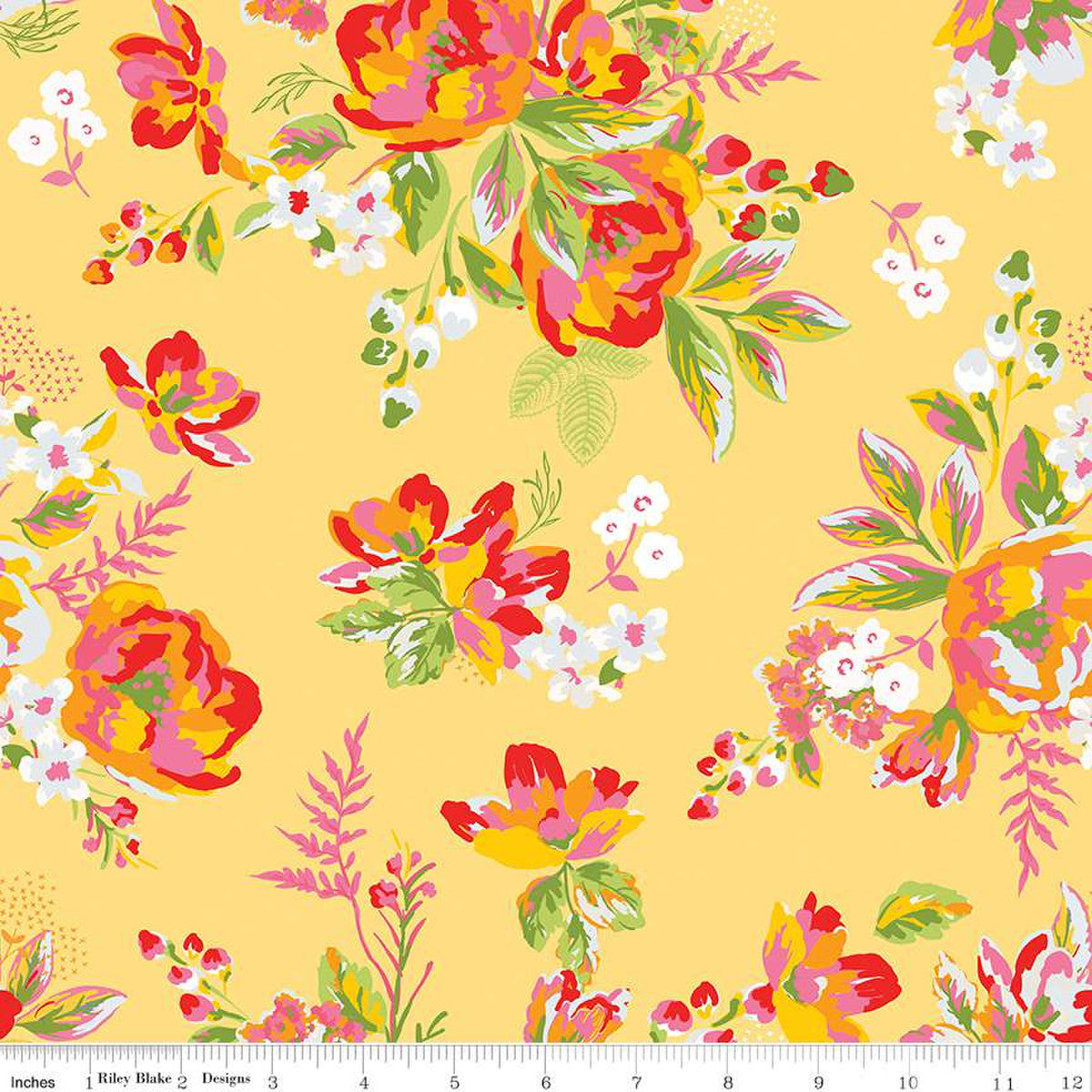 Picnic Florals - Main Yellow by My Mind's Eye for Riley Blake