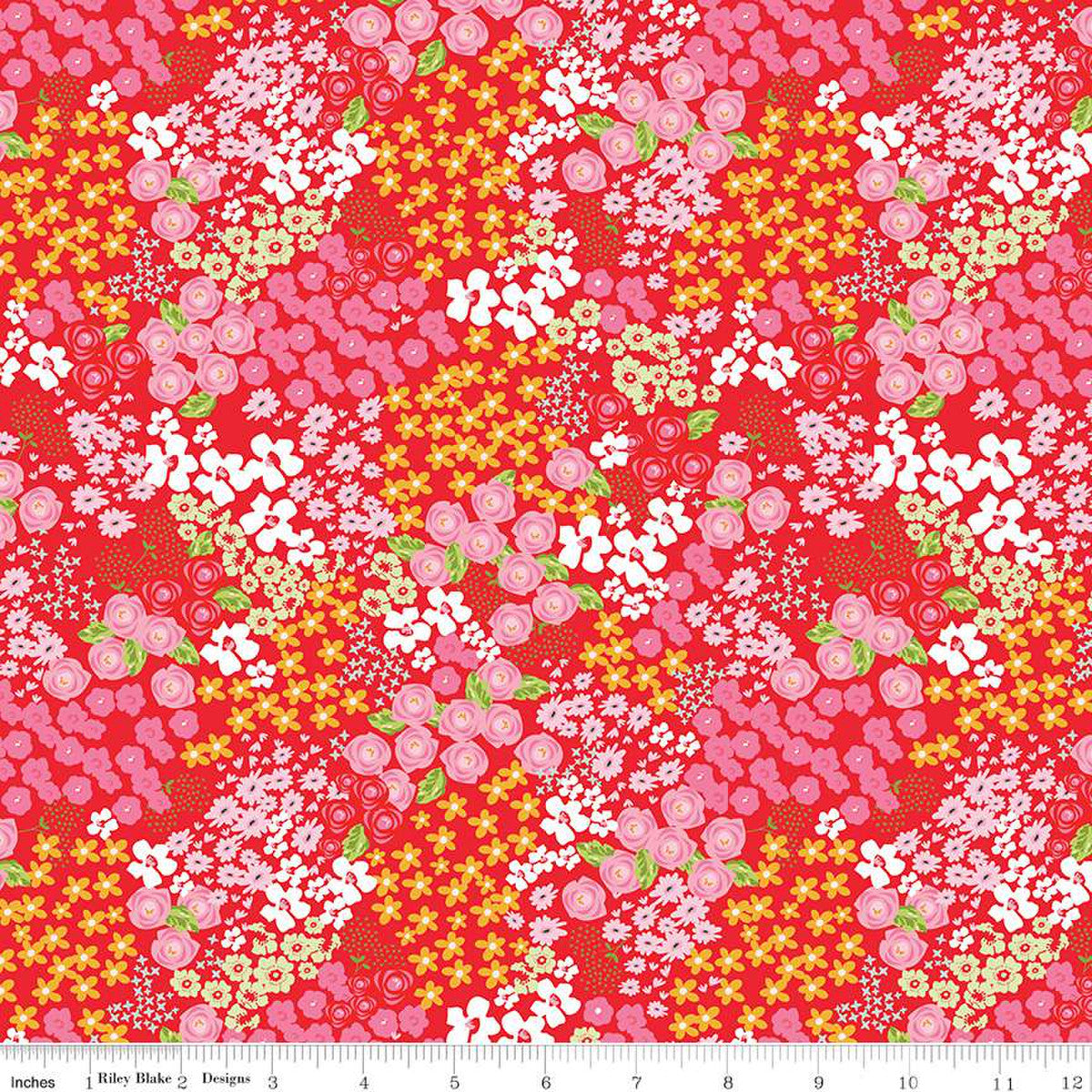 Picnic Florals - Flower Garden Red by My Mind's Eye for Riley Blake