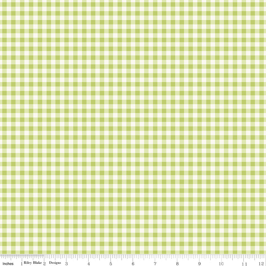 Picnic Florals - Gingham Green by My Mind's Eye for Riley Blake