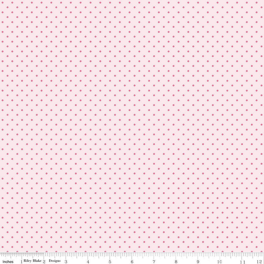 Picnic Florals - Dots Carnation by My Mind's Eye for Riley Blake