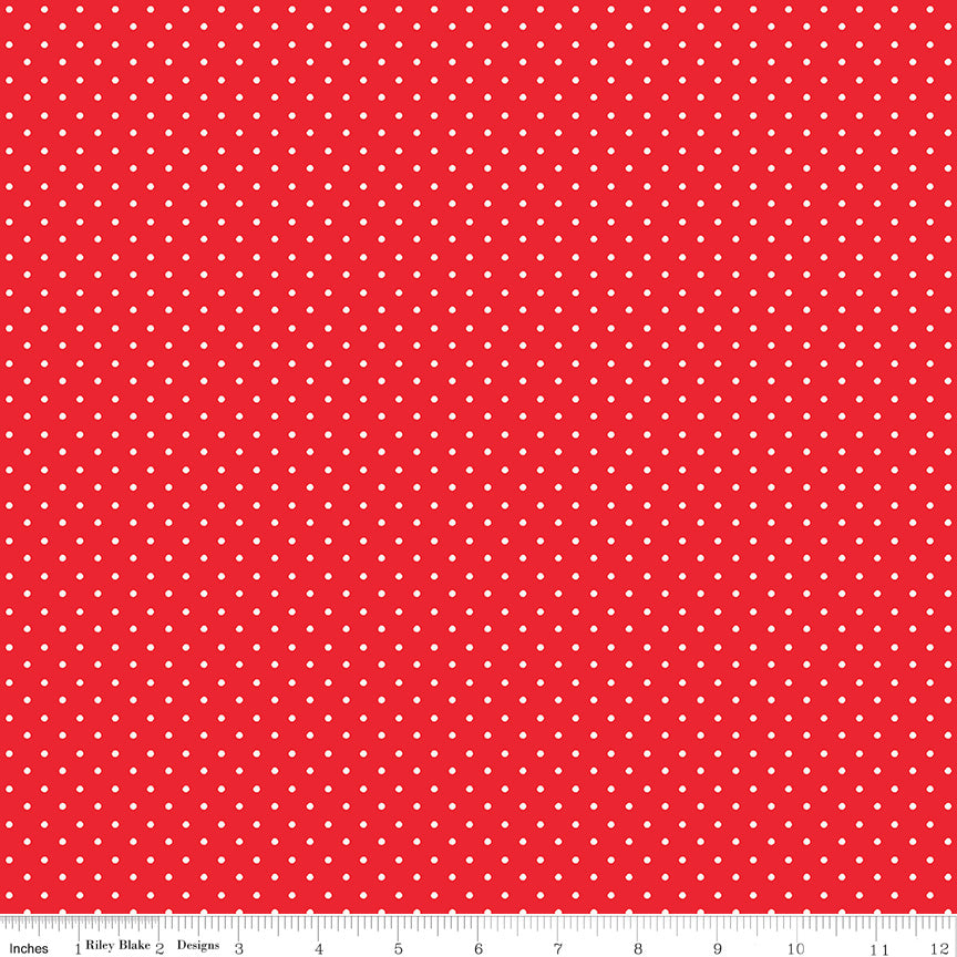 Picnic Florals - Dots Red by My Mind's Eye for Riley Blake