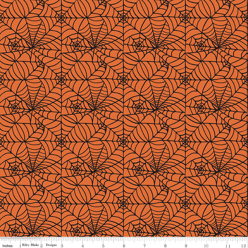 Sophisticated Halloween | Spiderweb Orange by My Mind's Eye for Riley Blake | C14622-ORANGE