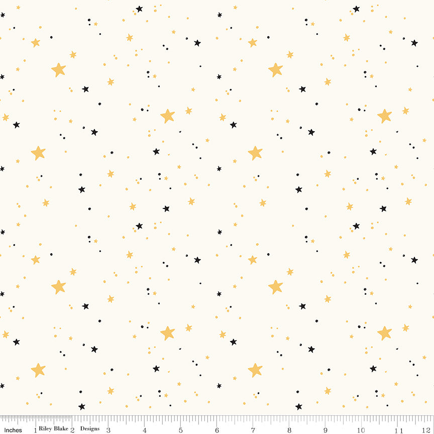 Sophisticated Halloween | Stars Cream by My Mind's Eye for Riley Blake | C14623-CREAM