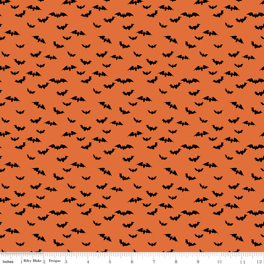 Sophisticated Halloween | Bats Orange by My Mind's Eye for Riley Blake | C14625-ORANGE