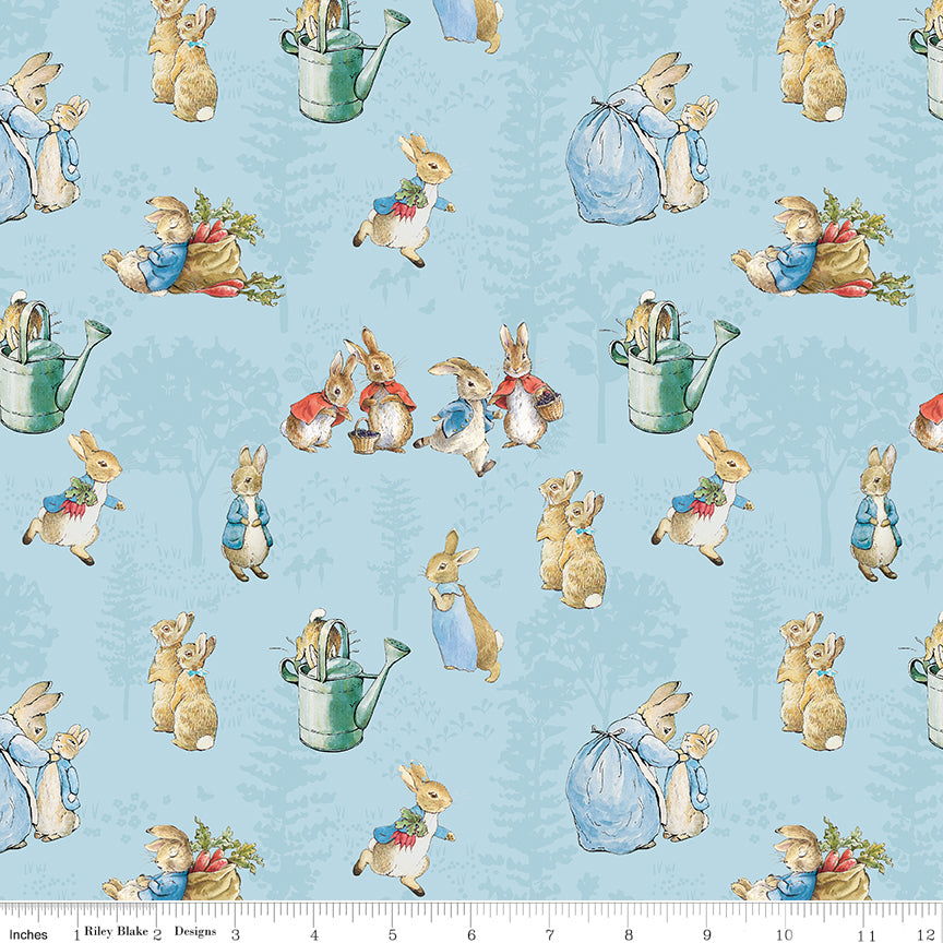 The Tale of Peter Rabbit | Main Blue by Beatrix Potter for Riley Blake | C14700-BLUE