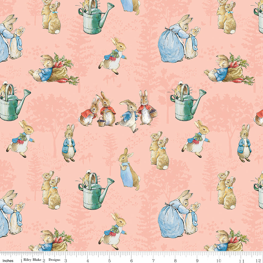 The Tale of Peter Rabbit | Main Coral by Beatrix Potter for Riley Blake | C14700-CORAL