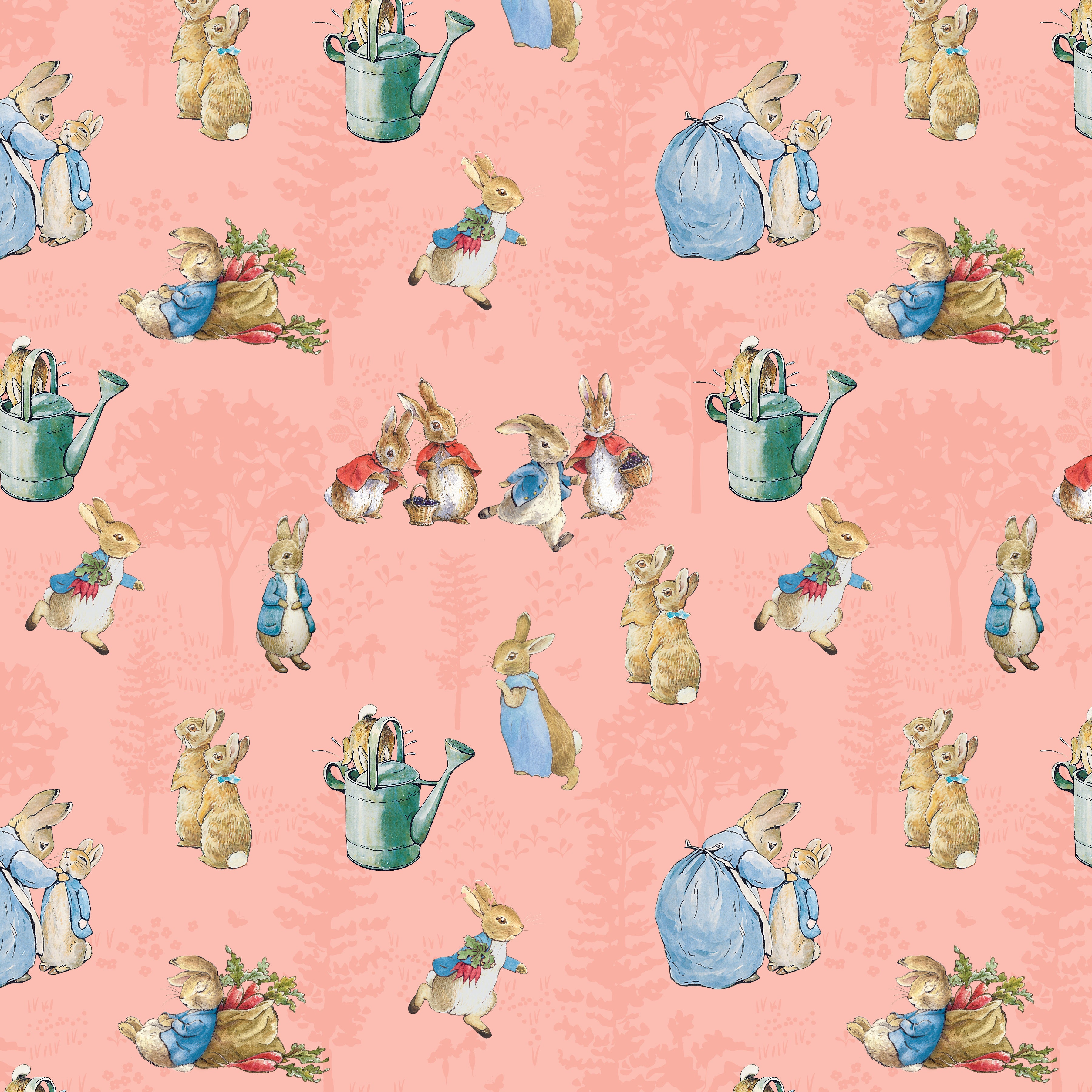 The Tale of Peter Rabbit | Main Coral by Beatrix Potter for Riley Blake | C14700-CORAL