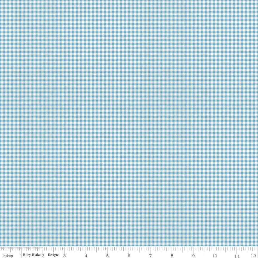 The Tale of Peter Rabbit | Gingham Blue by Beatrix Potter for Riley Blake | C14704-BLUE