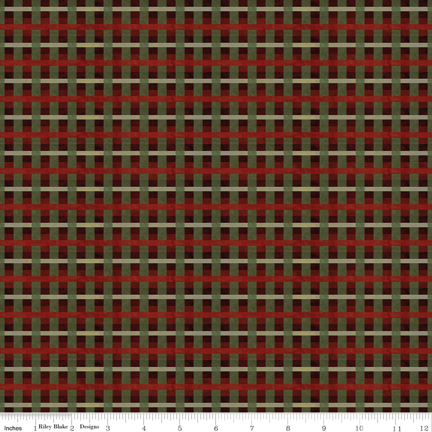 Up on the Housetop | Plaid Cranberry by Teresa Kogut for Riley Blake