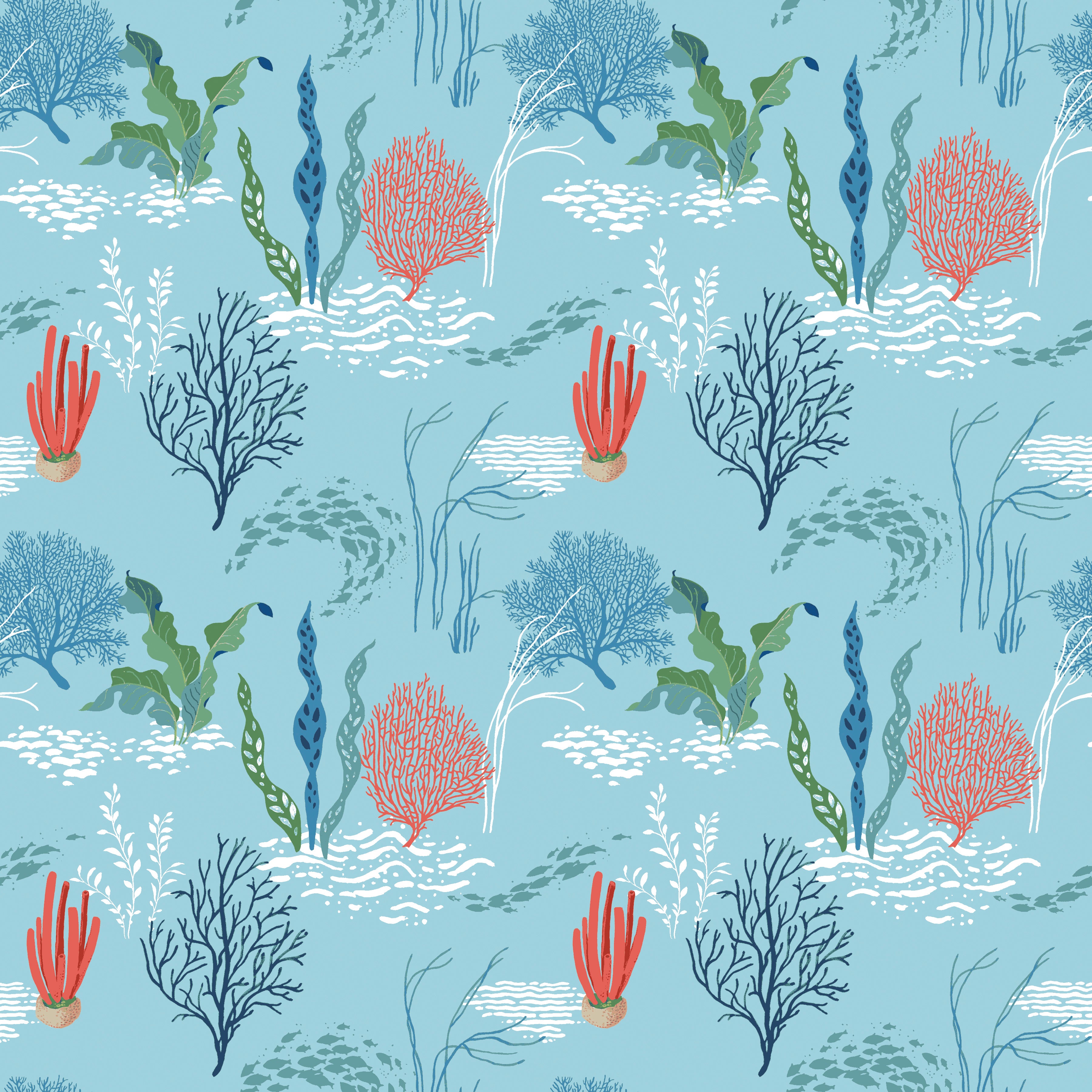 Free as the Ocean | 1-Yard Bundle Aqua by Lisa Audit for Riley Blake | 7 pcs