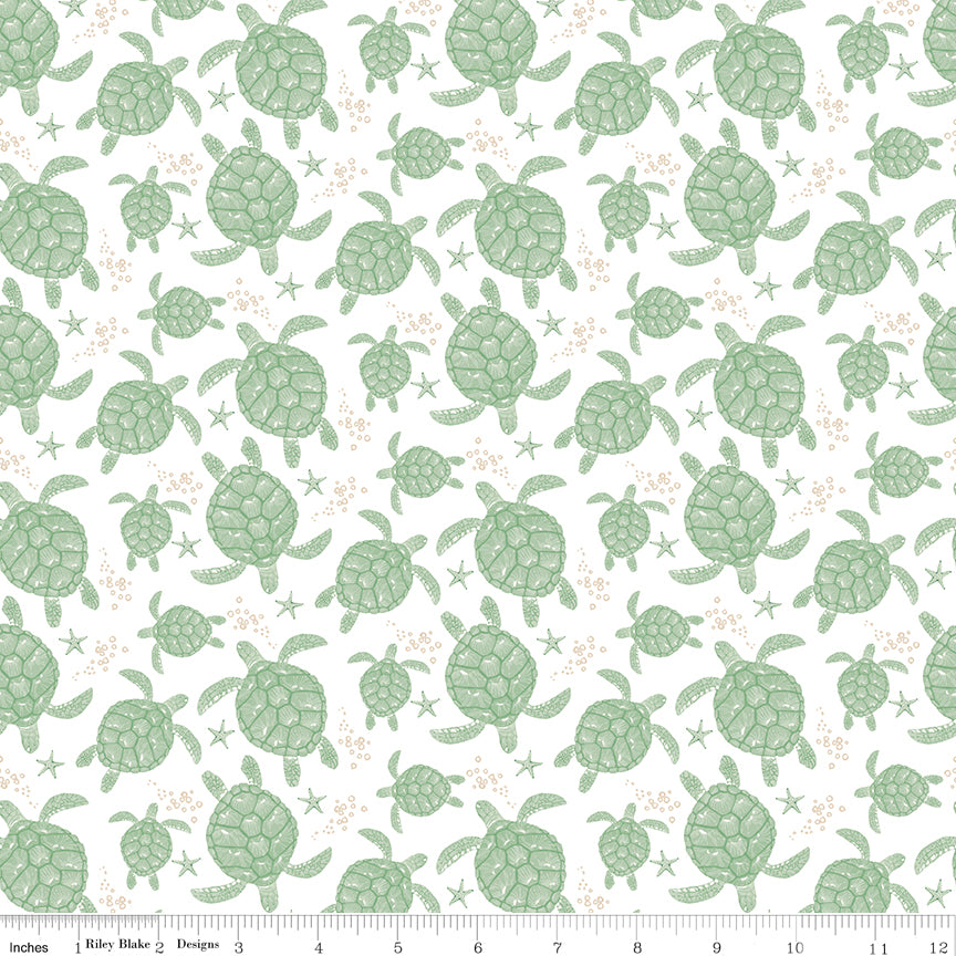 Free as the Ocean | Turtles White by Lisa Audit for Riley Blake | C14802-WHITE