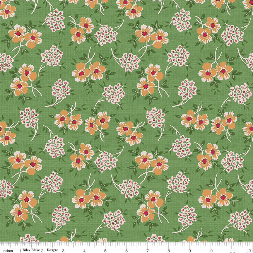 Home Town Holiday | Floral Basil by Lori Holt for Riley Blake | C14900-BASIL