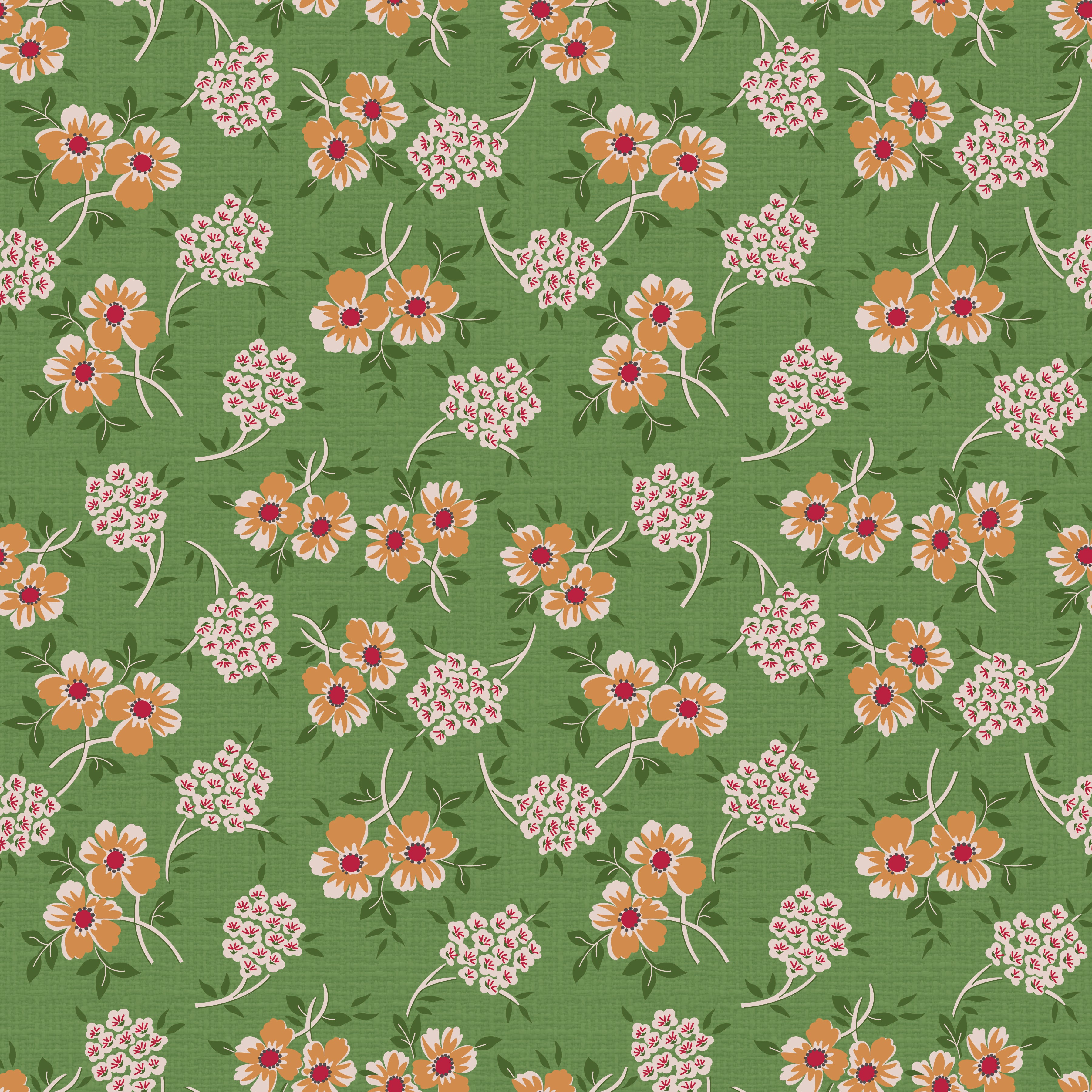 Home Town Holiday | Floral Basil by Lori Holt for Riley Blake | C14900-BASIL