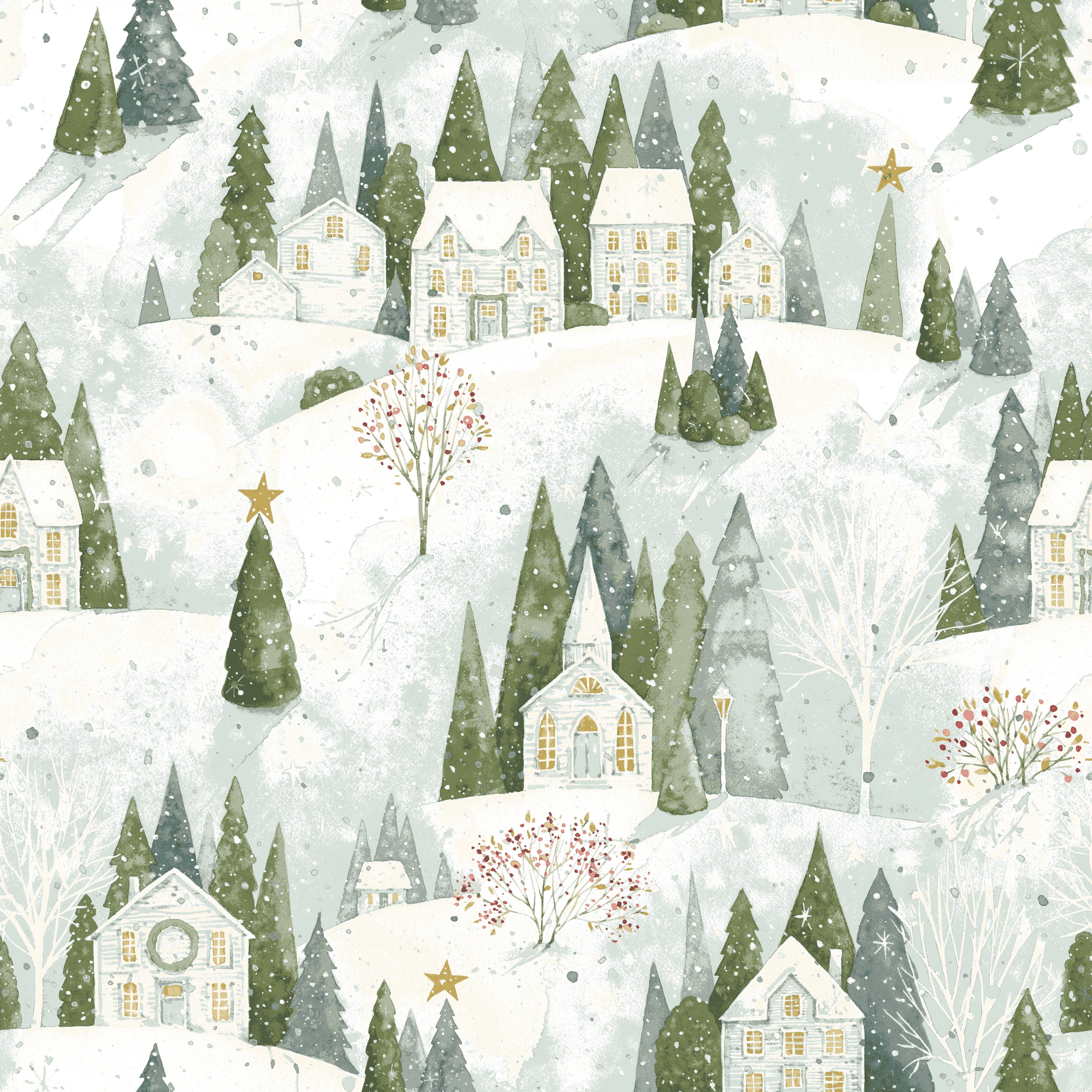 Magical Winterland | One Yard Bundle Snow by Lisa Audit for Riley Blake | 9pcs