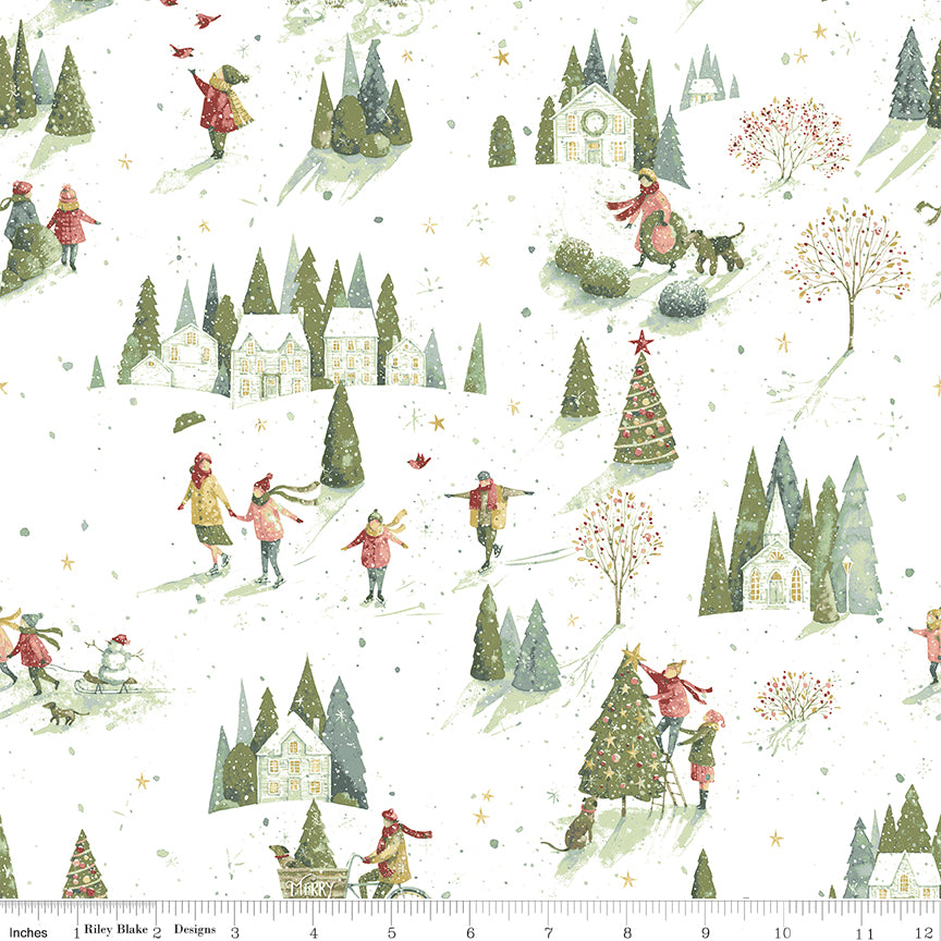 Magical Winterland | Winter Scene Snow by Lisa Audit for Riley Blake