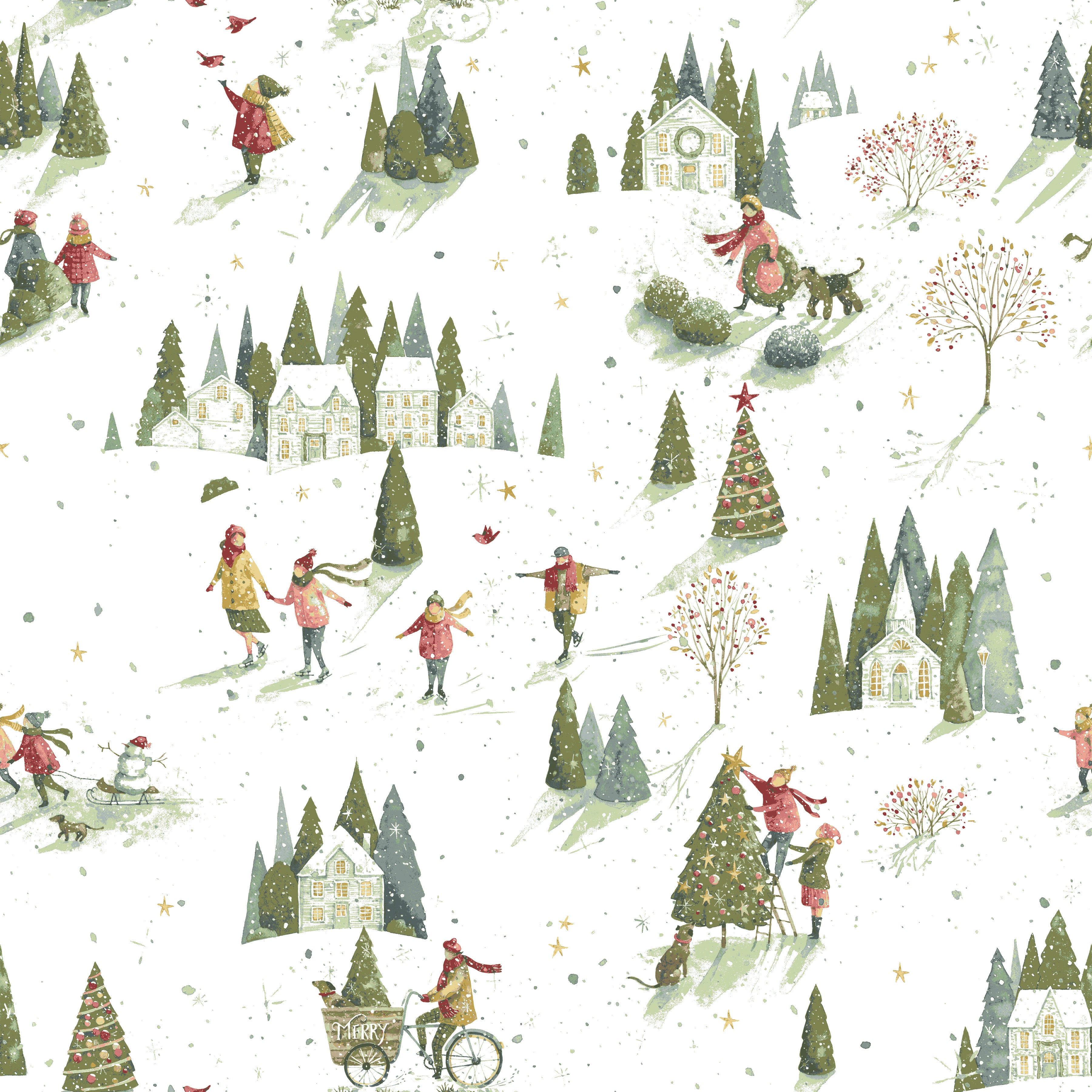 Magical Winterland | One Yard Bundle Snow by Lisa Audit for Riley Blake | 9pcs