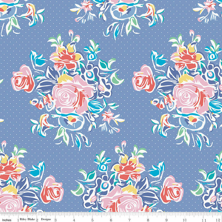 Always in Season | Large Floral Blueberry by American Jane for Riley Blake | C15100-BLUEBERRY