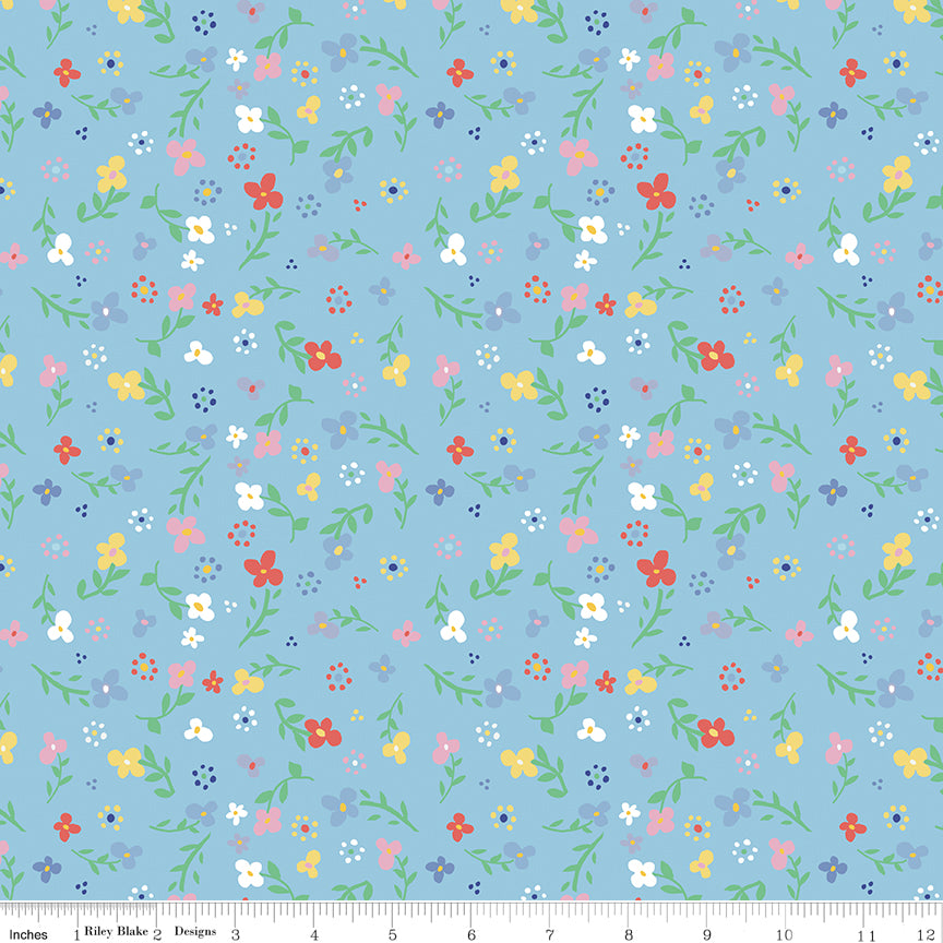 Always in Season | Small Floral Sky by American Jane for Riley Blake | C15101-SKY