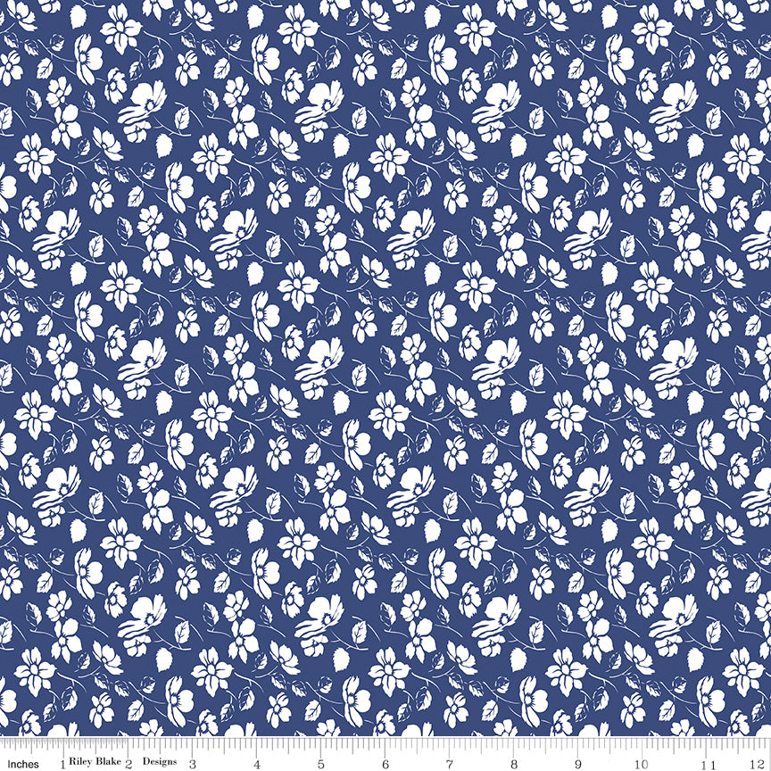 Always in Season | Mono Floral Navy by American Jane for Riley Blake | C15105-NAVY