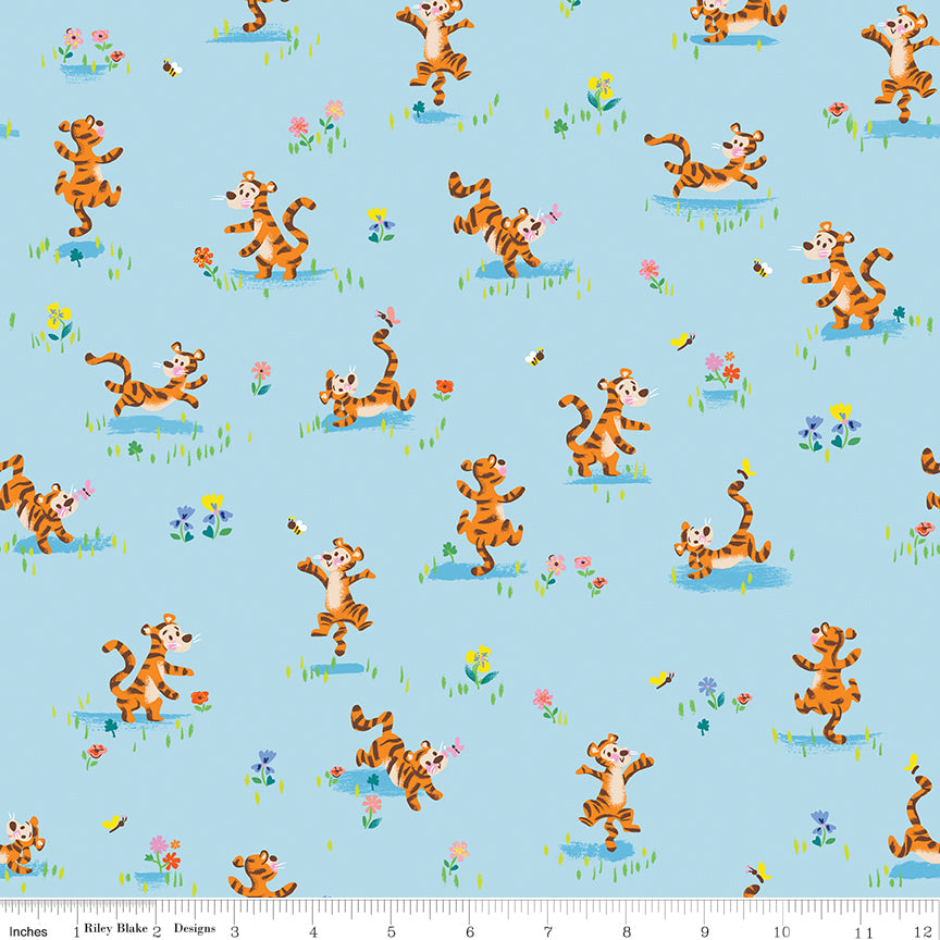 100 Aker Woods | Tigger Bounce Sky by Jill Howarth for Riley Blake | C15173-SKY