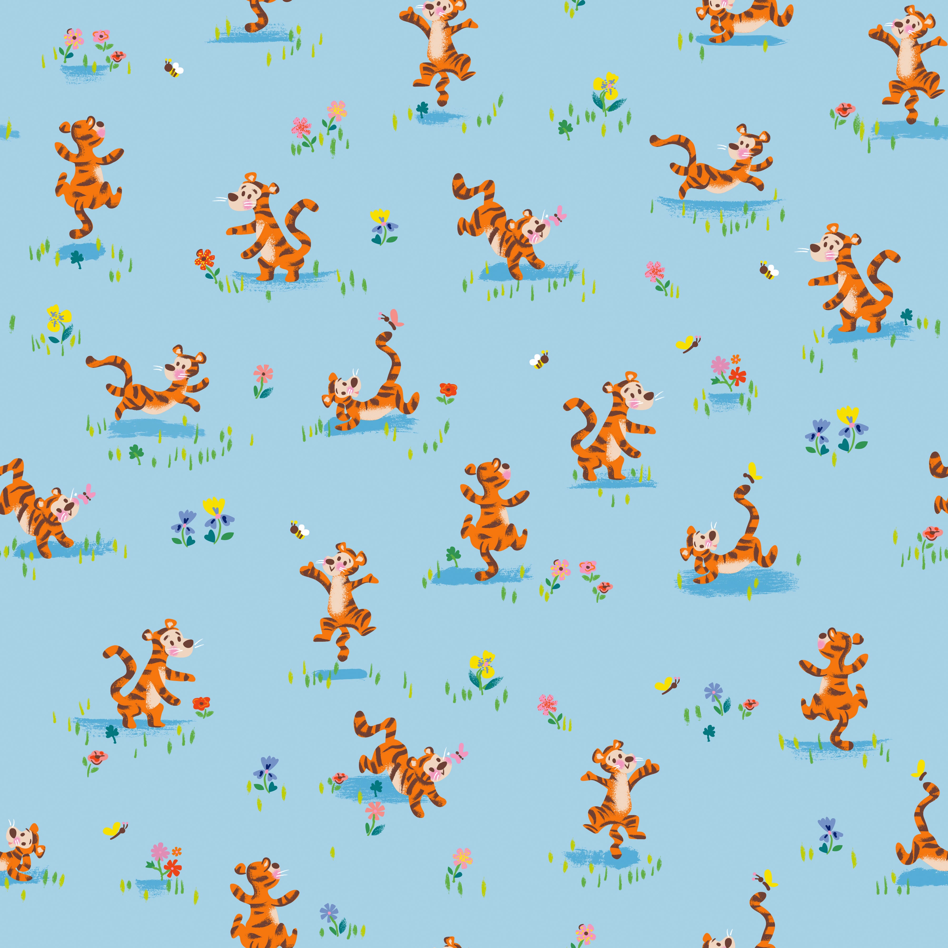 100 Aker Woods | Tigger Bounce Sky by Jill Howarth for Riley Blake | C15173-SKY