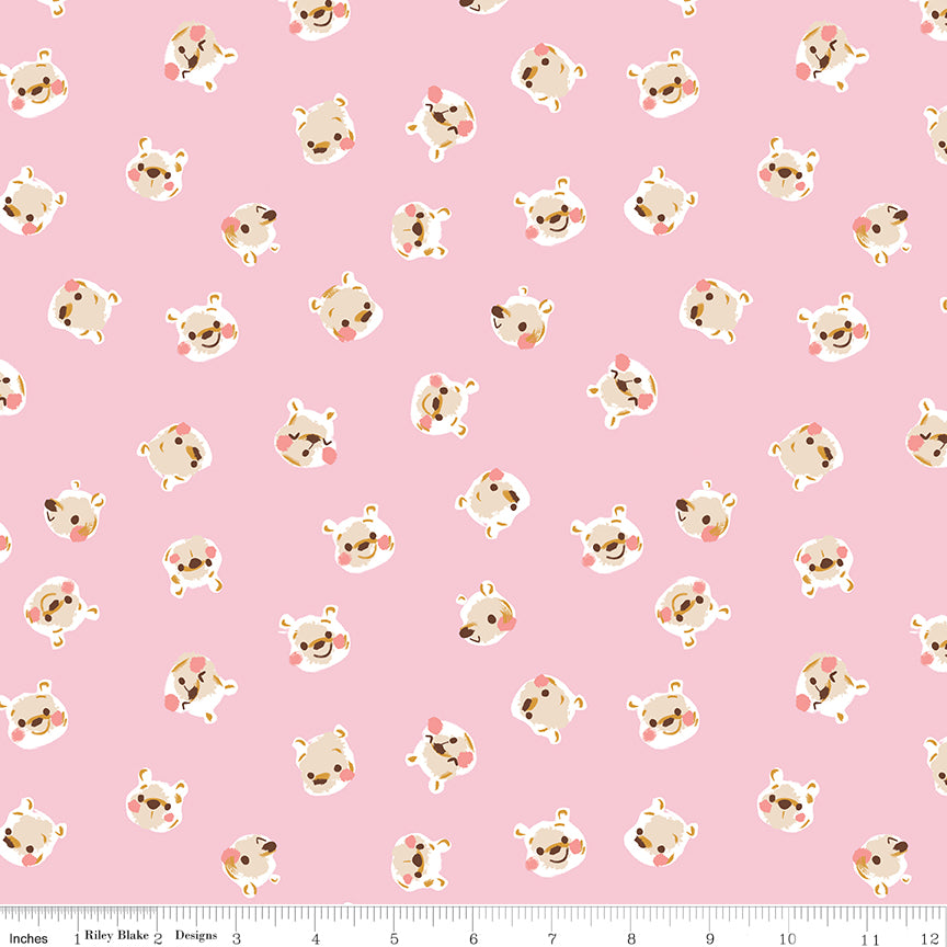 100 Aker Woods | Pooh Brain Pink by Jill Howarth for Riley Blake | C15174-PINK