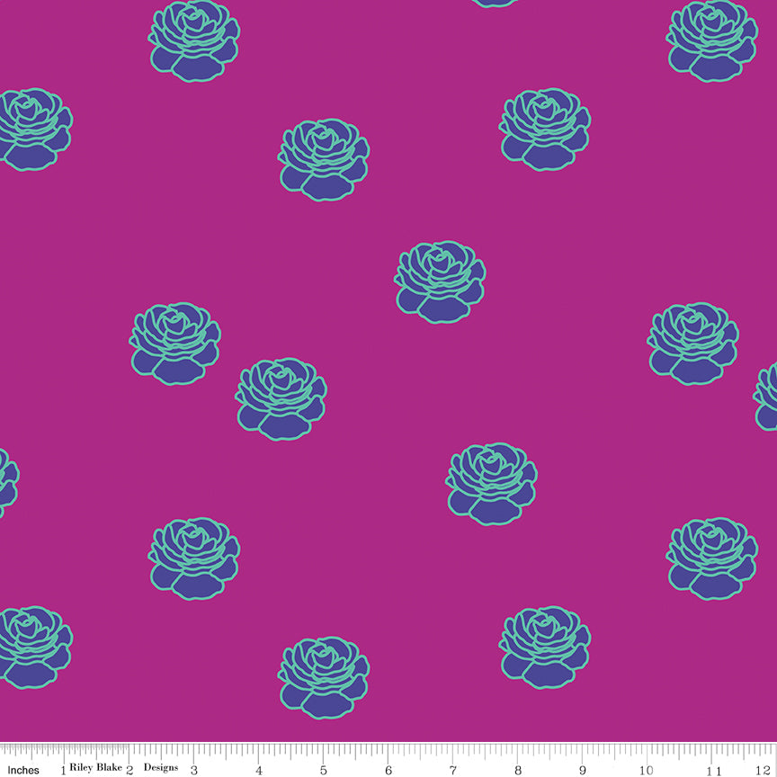 Botanic Blast | Small Roses Hot Pink by Sew Yeah Quilting for Riley Blake | C15545-HOTPINK