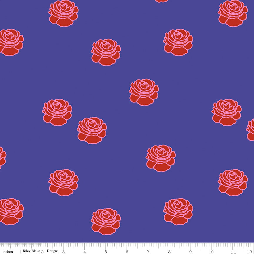 Botanic Blast | Small Roses Purple by Sew Yeah Quilting for Riley Blake | C15545-PURPLE