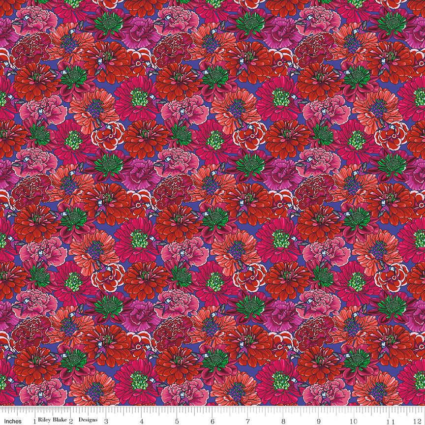 Botanic Blast | Floral Purple by Sew Yeah Quilting for Riley Blake | C15548-PURPLE