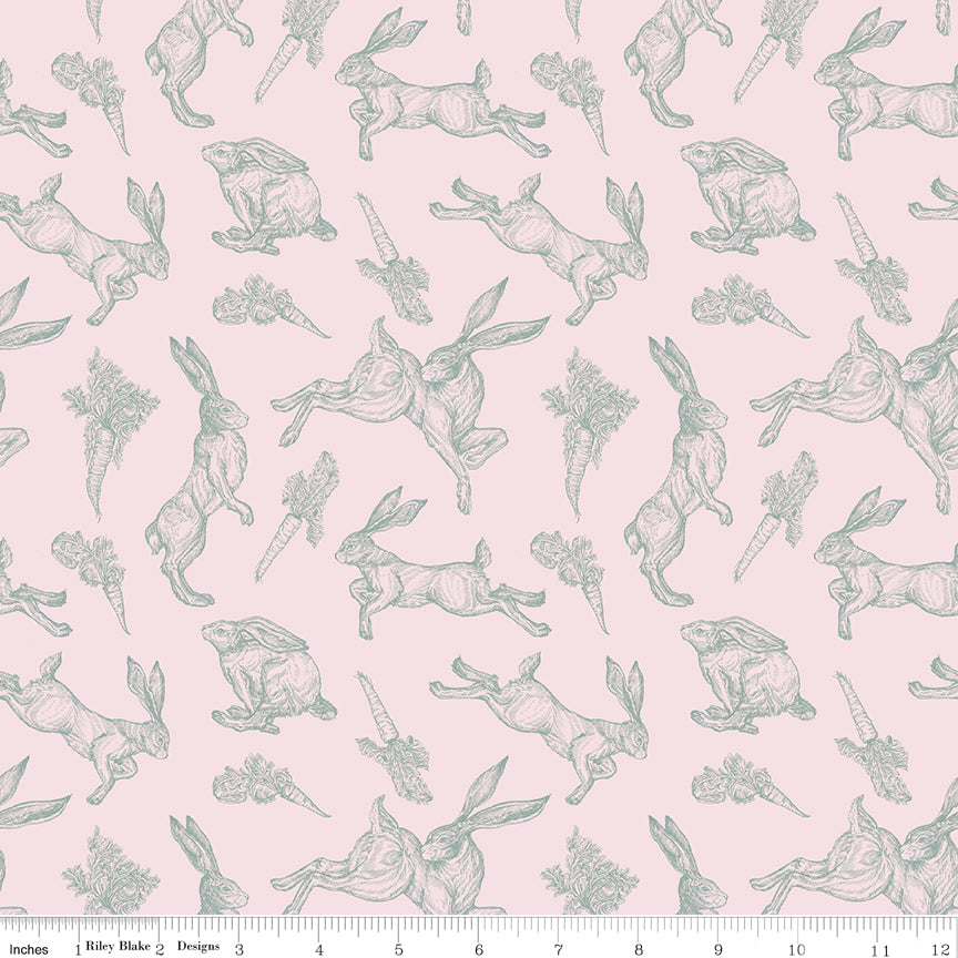 Sweet Spring | Bunnies Pink by Hester & Cook for Riley Blake | C15803-PINK