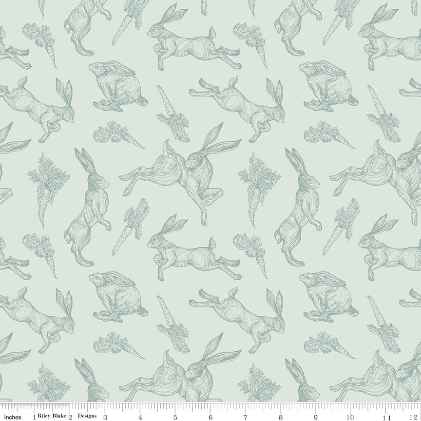 Sweet Spring | Bunnies Seafoam by Hester & Cook for Riley Blake | C15803-SEAFOAM