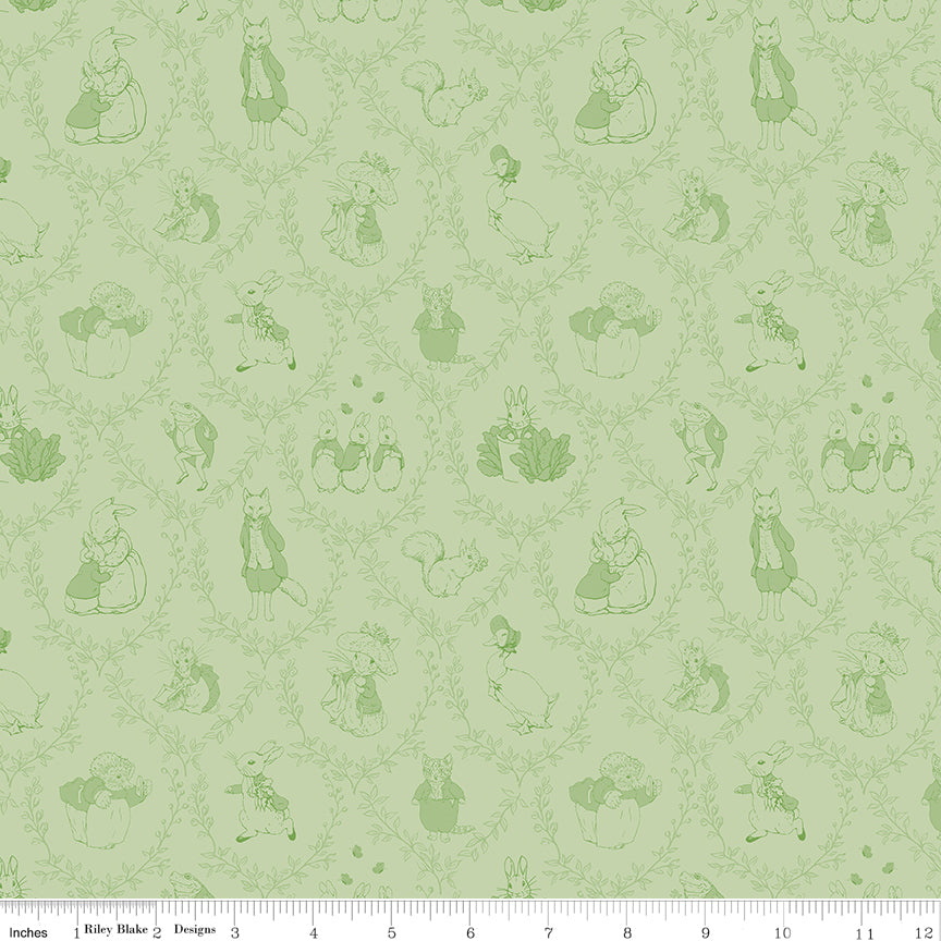 Peter Rabbit & Friends | Toile Fern by Beatrix Potter for Riley Blake | C15863-FERN