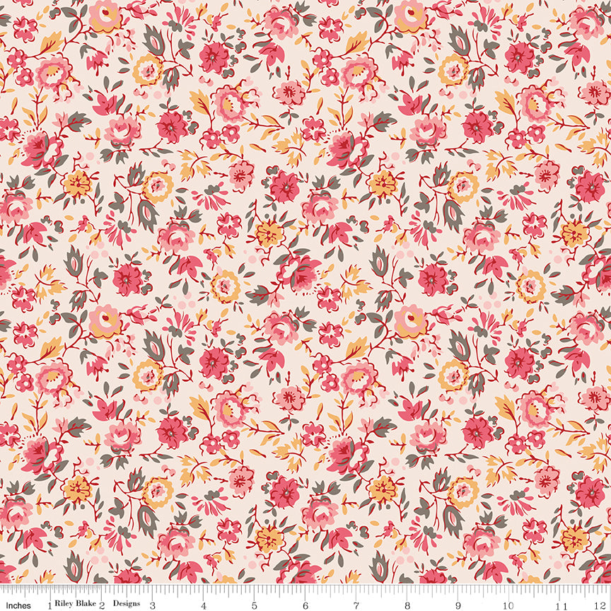 Piece & Plenty | Coral Floral by Lori Holt for Riley Blake | C15871-CORAL