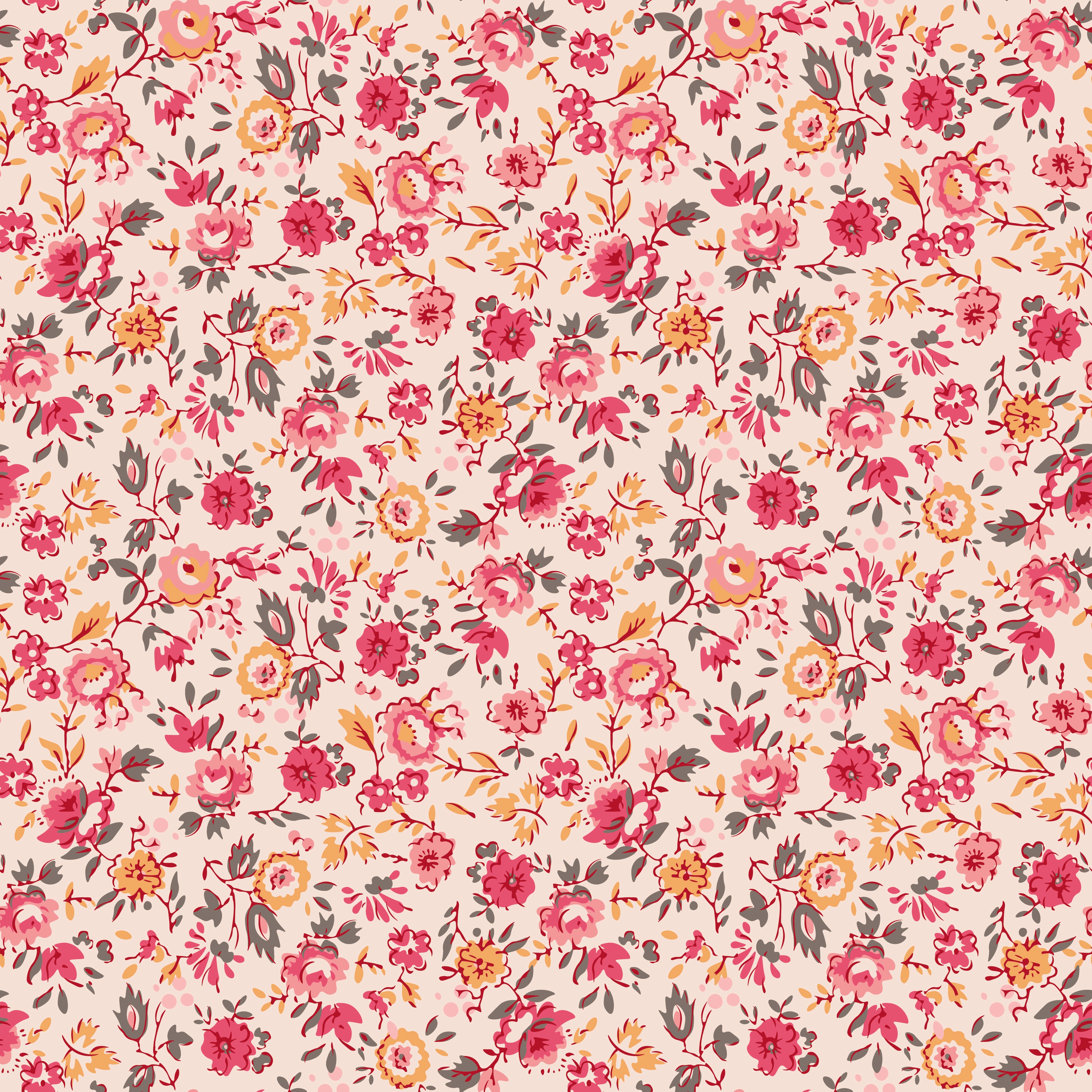 Piece & Plenty | Coral Floral by Lori Holt for Riley Blake | C15871-CORAL