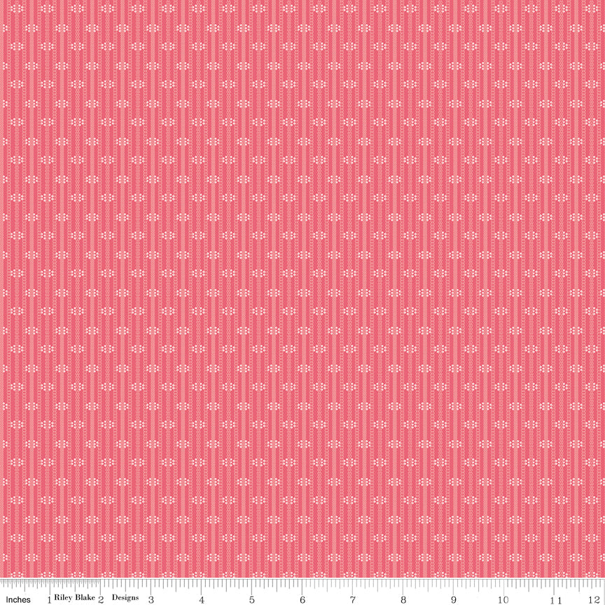 Piece & Plenty | Stripe Tea Rose by Lori Holt for Riley Blake | C15885-TEAROSE