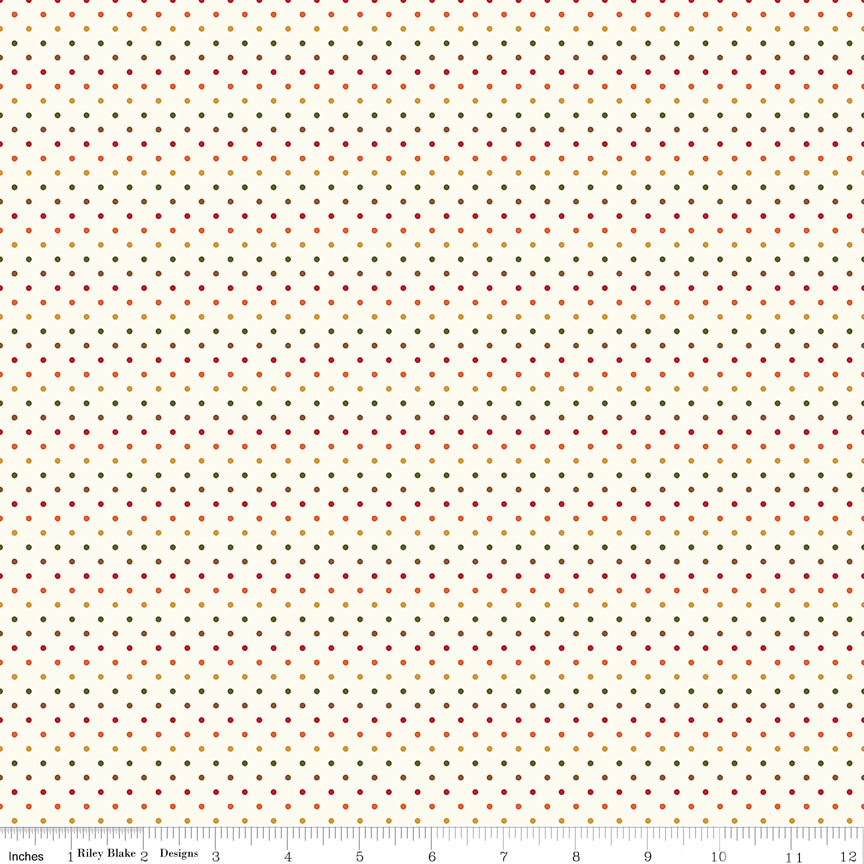 Swiss Dot | Autumn Dots on Cream by Riley Blake | C600-AUTUMN