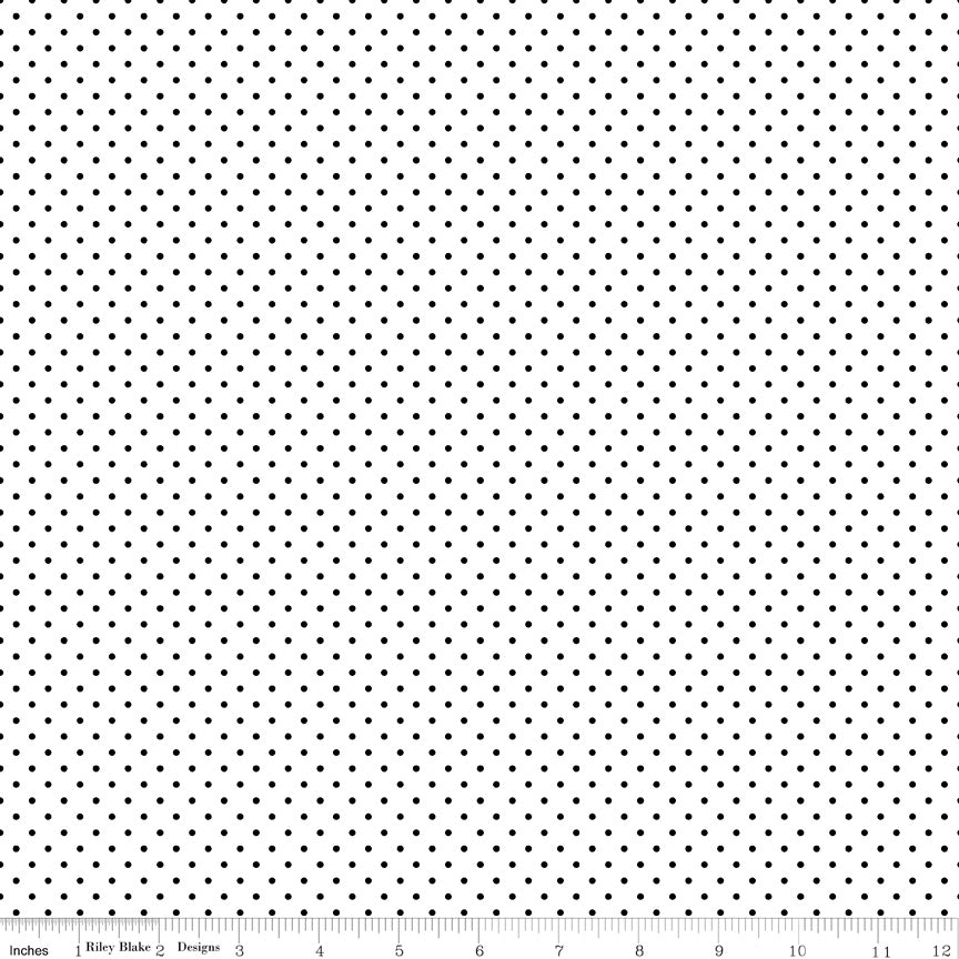 Swiss Dot | Black Dots on White by Riley Blake | C660-110 BLACK