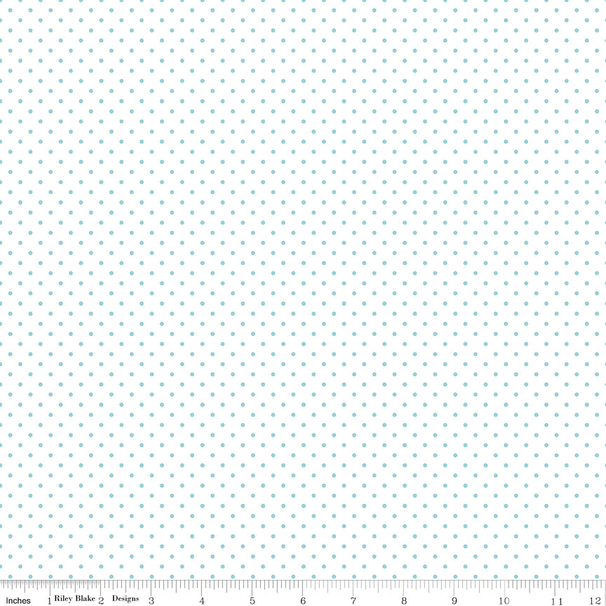 Swiss Dot | Aqua Dots on White by Riley Blake | C660-20 AQUA