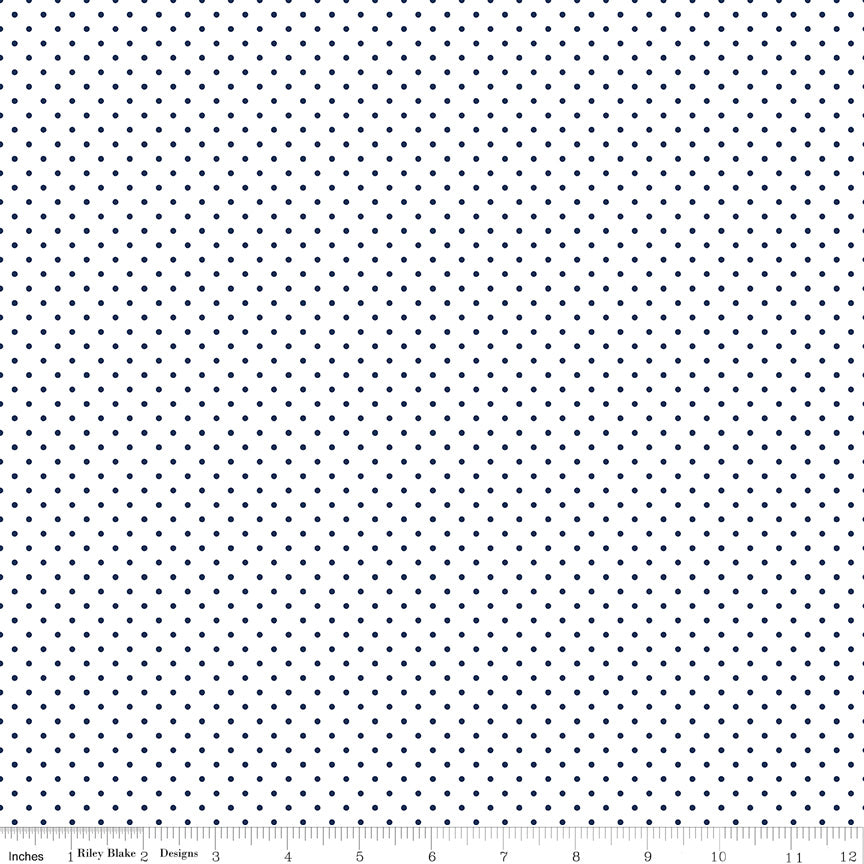 Swiss Dot | Navy Dots on White by Riley Blake | C660-21 NAVY