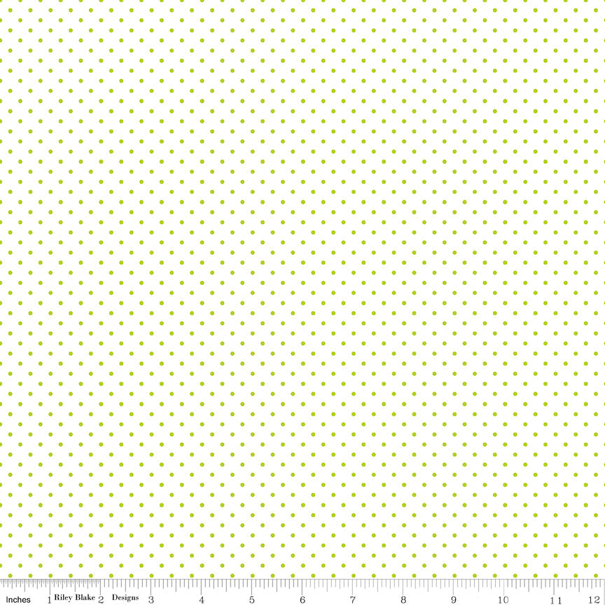 Swiss Dot | Lime Dots on White by Riley Blake | C660-32 LIME