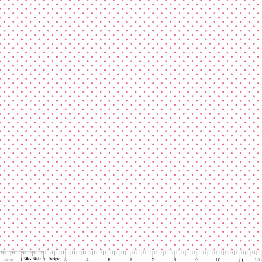 Swiss Dot | Hot Pink Dots on White by Riley Blake | C660-70 HOTPINK