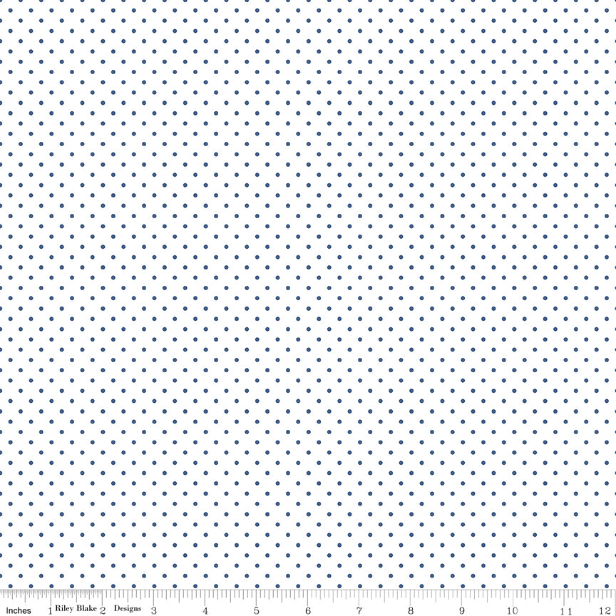 Swiss Dot | Denim Dots on White by Riley Blake | C660-DENIM