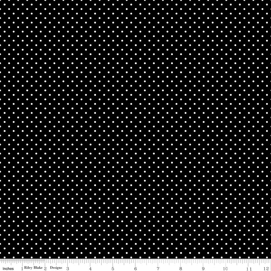 Swiss Dot | White Dots on Black by Riley Blake | C670-110 BLACK