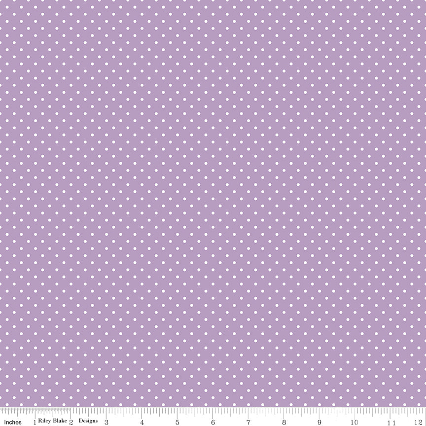 Swiss Dot | White Dots on Lavender by Riley Blake | C670-125 LAVENDER