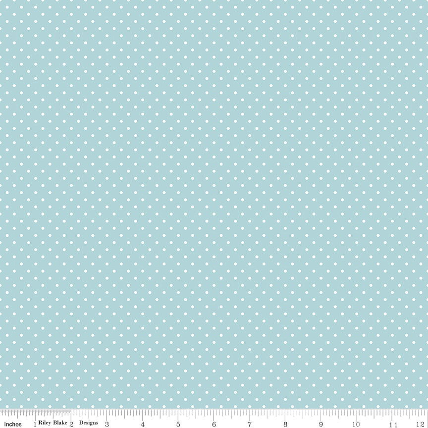 Swiss Dot | White Dots on Aqua by Riley Blake | C670-20 AQUA