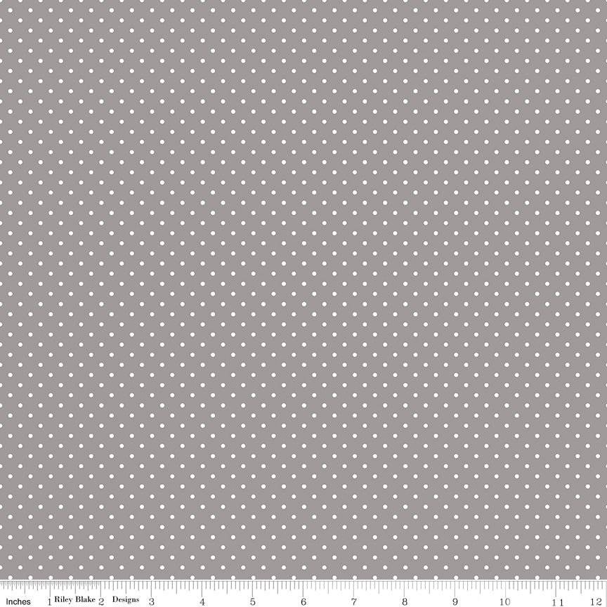 Swiss Dot | White Dots on Gray by Riley Blake | C670-40 GRAY