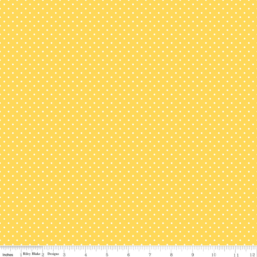 Swiss Dot | White Dots on Yellow by Riley Blake |  C670-50 YELLOW