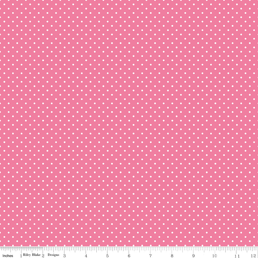 Swiss Dot | White Dots on Hot Pink by Riley Blake | C670-70 HOTPINK