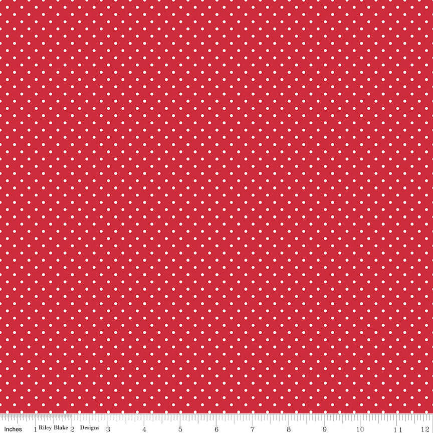 Swiss Dot | White Dots on Red by Riley Blake | C670-80 RED